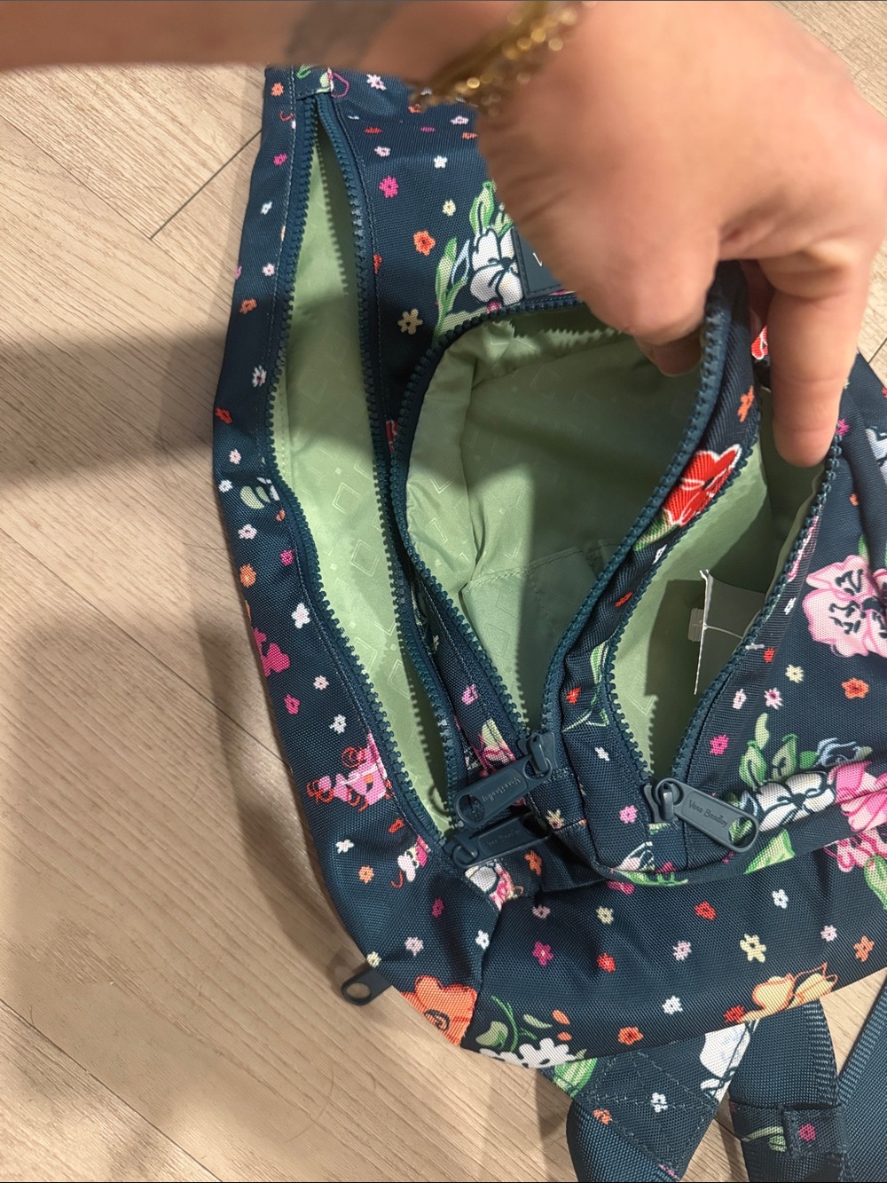 Vera Bradley ReActive Floral Sling Backpack Crossbody Travel Bag - Picture 8 of 8